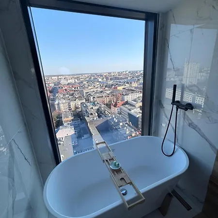 شقة Global L Sky Tower L Premium View L Panoramic Bathtub L Parking كاتوفيتسه